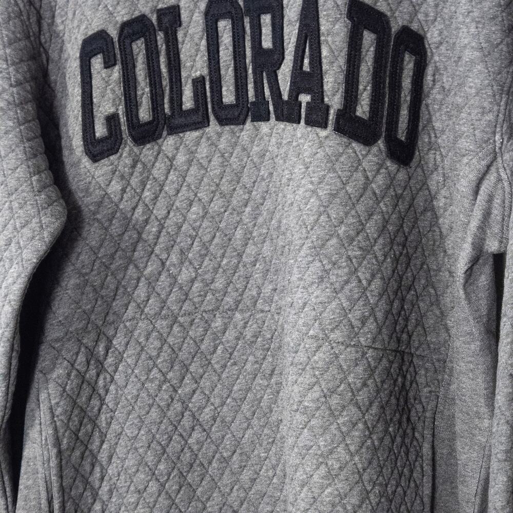 Pressbox Quilted Sweatshirt Size XL Gray Collegiate Varsity Gameday - Picture 5 of 10